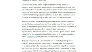 Priority Software Cloud ERP screenshot