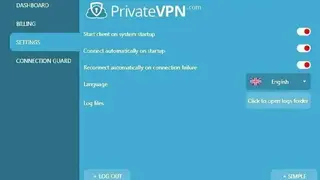 PrivateVPN screenshot