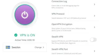 PrivateVPN screenshot