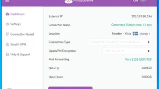 PrivateVPN screenshot