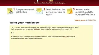 Privnote screenshot