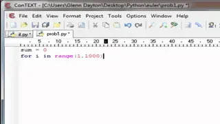 Project Euler screenshot