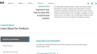 Proofpoint Information Protection screenshot