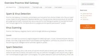 Proxmox Mail Gateway screenshot