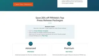 PRWeb screenshot