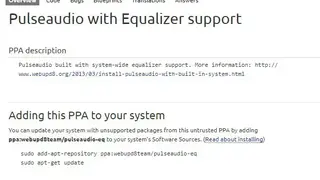 PulseAudio Equalizer screenshot