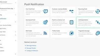 Pushwoosh A/B Testing screenshot