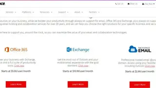 Rackspace Email Hosting screenshot
