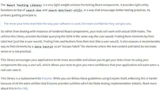 React Testing Library screenshot