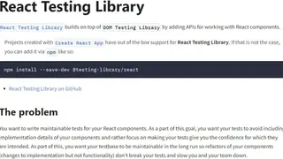 React Testing Library screenshot