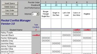 Recital Conflict Manager screenshot
