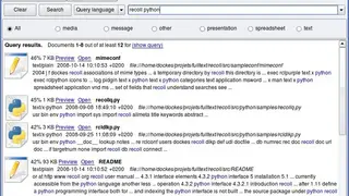 Recoll screenshot