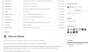 Refined GitHub screenshot