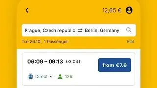RegioJet screenshot