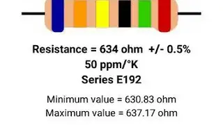 Resistance value calculation screenshot