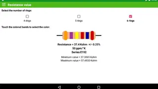 Resistance value calculation screenshot