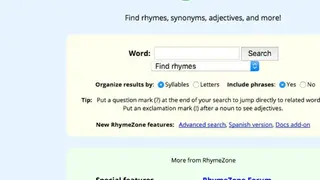Rhyme Zone screenshot