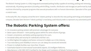 Robotic Parking Systems screenshot