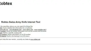 Robtex Swiss Army Knife Internet Tool screenshot