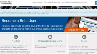 RSMeans Data Online screenshot