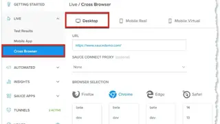 Sauce Labs Browser Testing screenshot