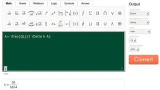 Sciweavers Online Latex Equation Editor screenshot