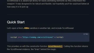 ScrollReveal screenshot
