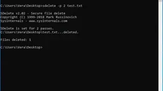 SDelete screenshot