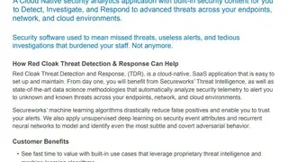 Secureworks Red Cloak Threat Detection and Response screenshot