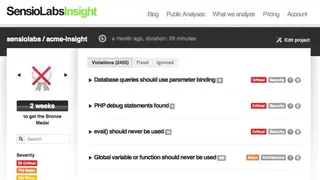 SensioLabs Insight screenshot