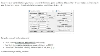 Sensitivity Matcher screenshot