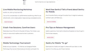 Sentry Mobile Application Monitoring screenshot