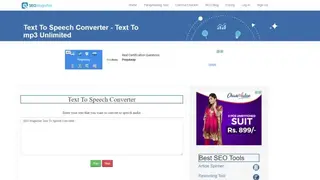 SEOMagnifier Text To Speech Converter screenshot