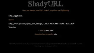 ShadyURL screenshot