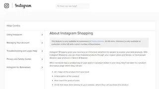 Shopping on Instagram screenshot