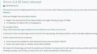 Simon Speech Recognition screenshot