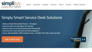 Simplisys Service Desk screenshot