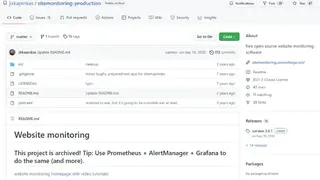 Site monitoring screenshot