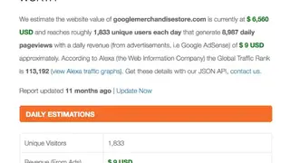 Site Worth traffic screenshot