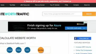 Site Worth traffic screenshot