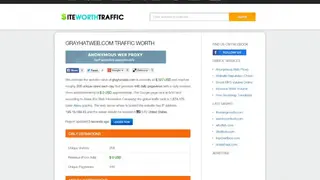Site Worth traffic screenshot
