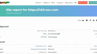 SiteReport NetCraft screenshot