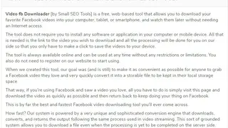 SmallSeoTools Facebook Video Downloader screenshot