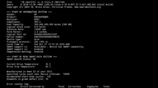 Smartmontools screenshot