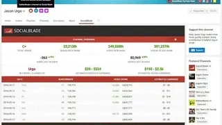 Social Blade screenshot