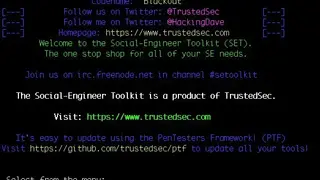 Social-Engineer Toolkit screenshot