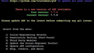 Social-Engineer Toolkit screenshot
