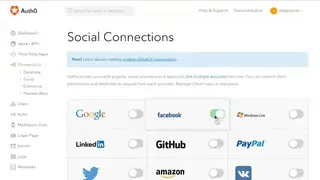 Social login screenshot