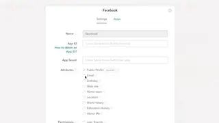 Social login screenshot