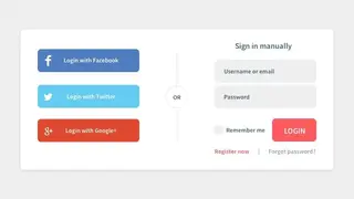 Social login screenshot